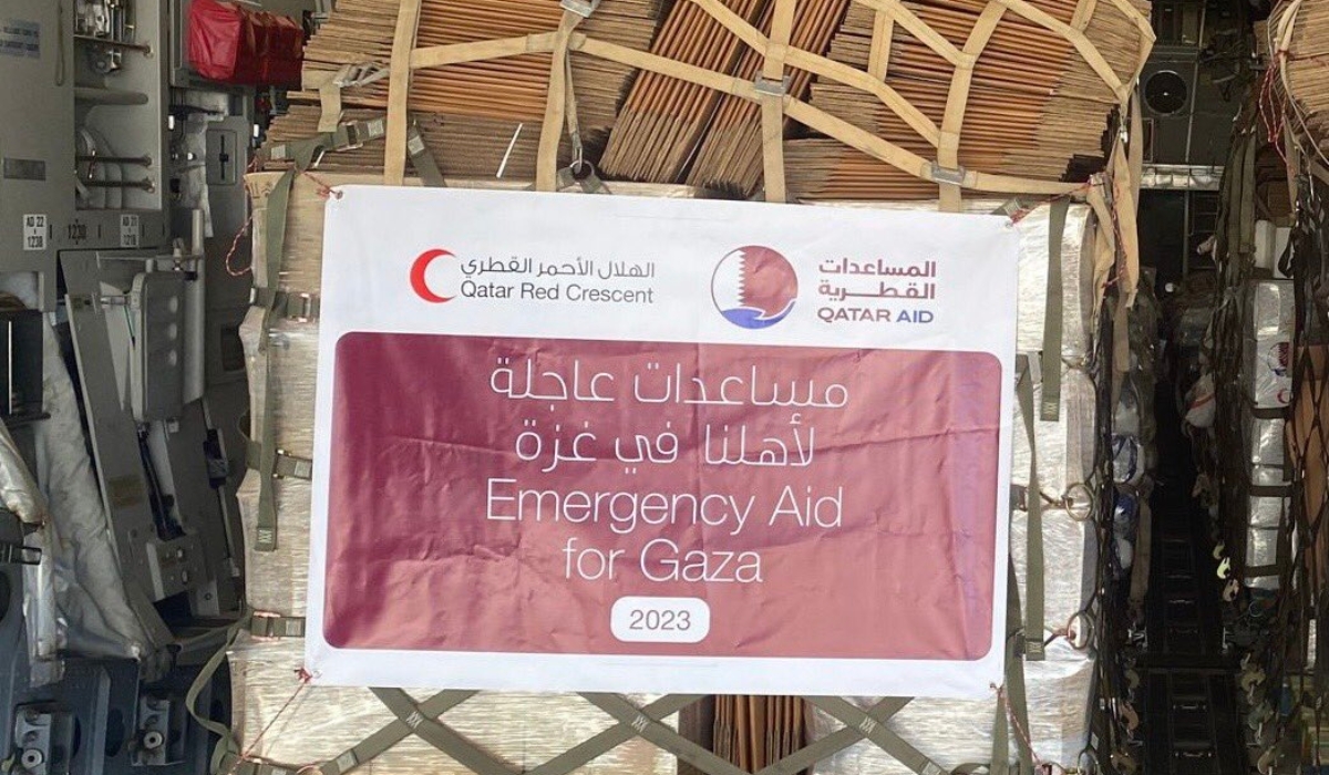 Two Qatari military aircraft loaded with humanitarian aid for Gaza are en route to Egypt